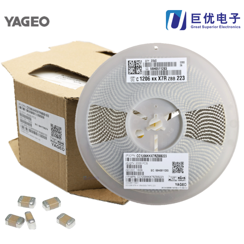 YAGEO CC0603JRNPO9BN821 多层陶瓷芯片电容器 820pF 50V ±5% C0G/NP0 0603封装 YAGEO CC0603JRNPO9BN821 多层陶瓷芯片电容器 820pF 50V ±5% C0G/NP0 0603封装